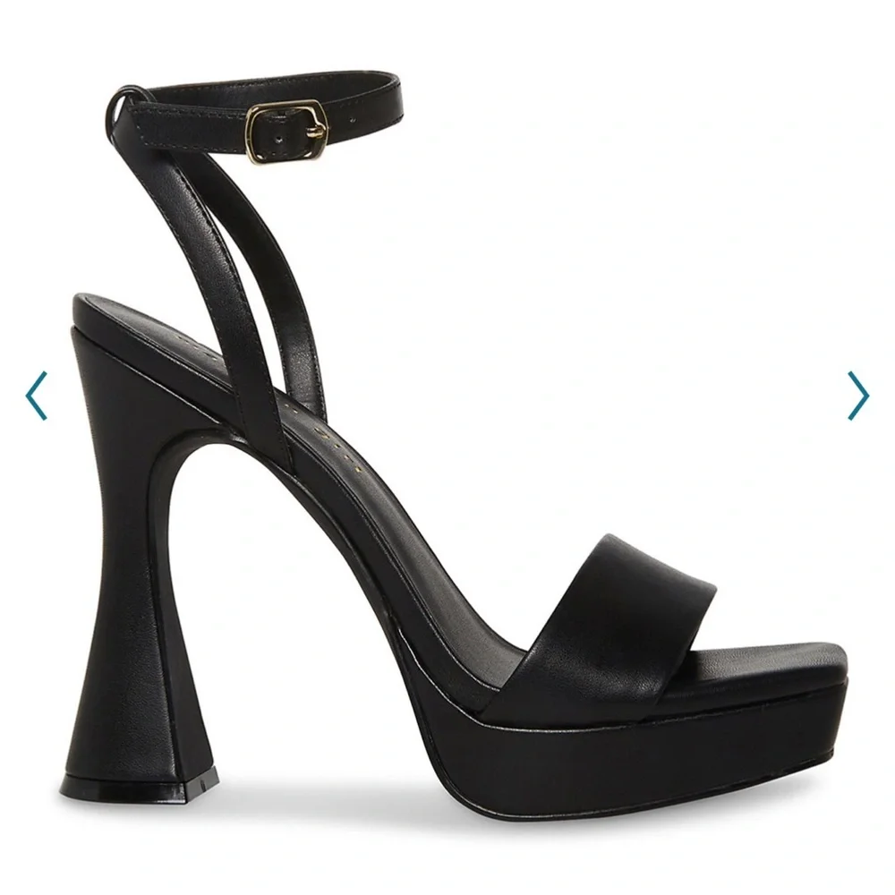 *SOLD* NIB madden girl Zoie Cafe High Heel Dress Sandals Black Size 7.5 - Picture 2 of 7